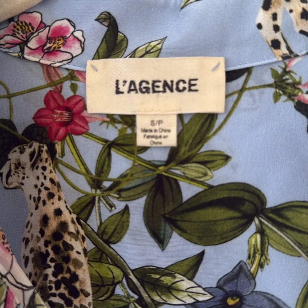 L'AGENCE Blue Long Sleeve Button Down Shirt - Picture 4 of 6